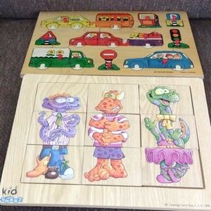 Puzzles Wooden 3  Kid Smart & Simplex Holland & Melissa Doug Sound zoo animals